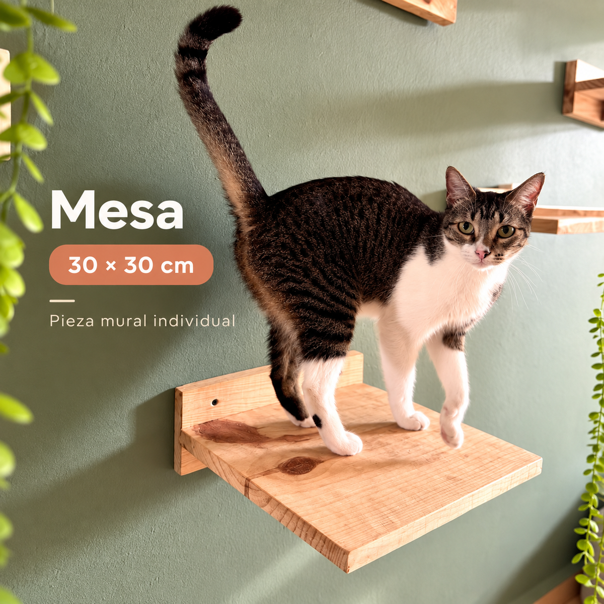 Mesa mural de madera natural